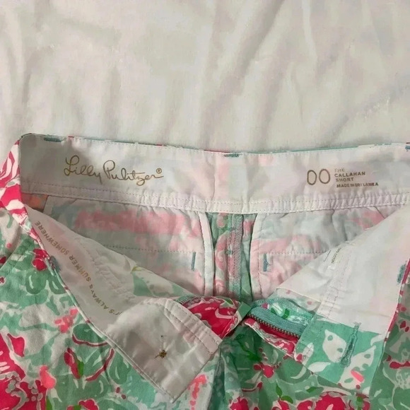 Lilly Pulitzer Women's Size 00 The Callahan Short Mint Green Pink Floral - Picture 5 of 9